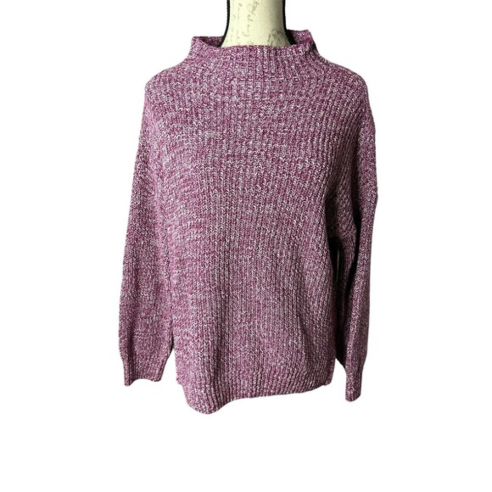 Cupcake And Cashmere Women's Size Medium Sweater Funnel Neck Shaker Stitch